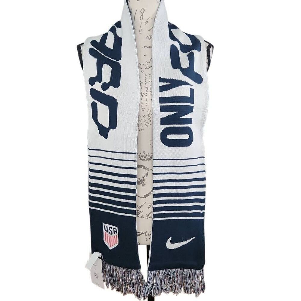 Nike Navy White USA "States" Olympic Only Forward Fringed Scarf